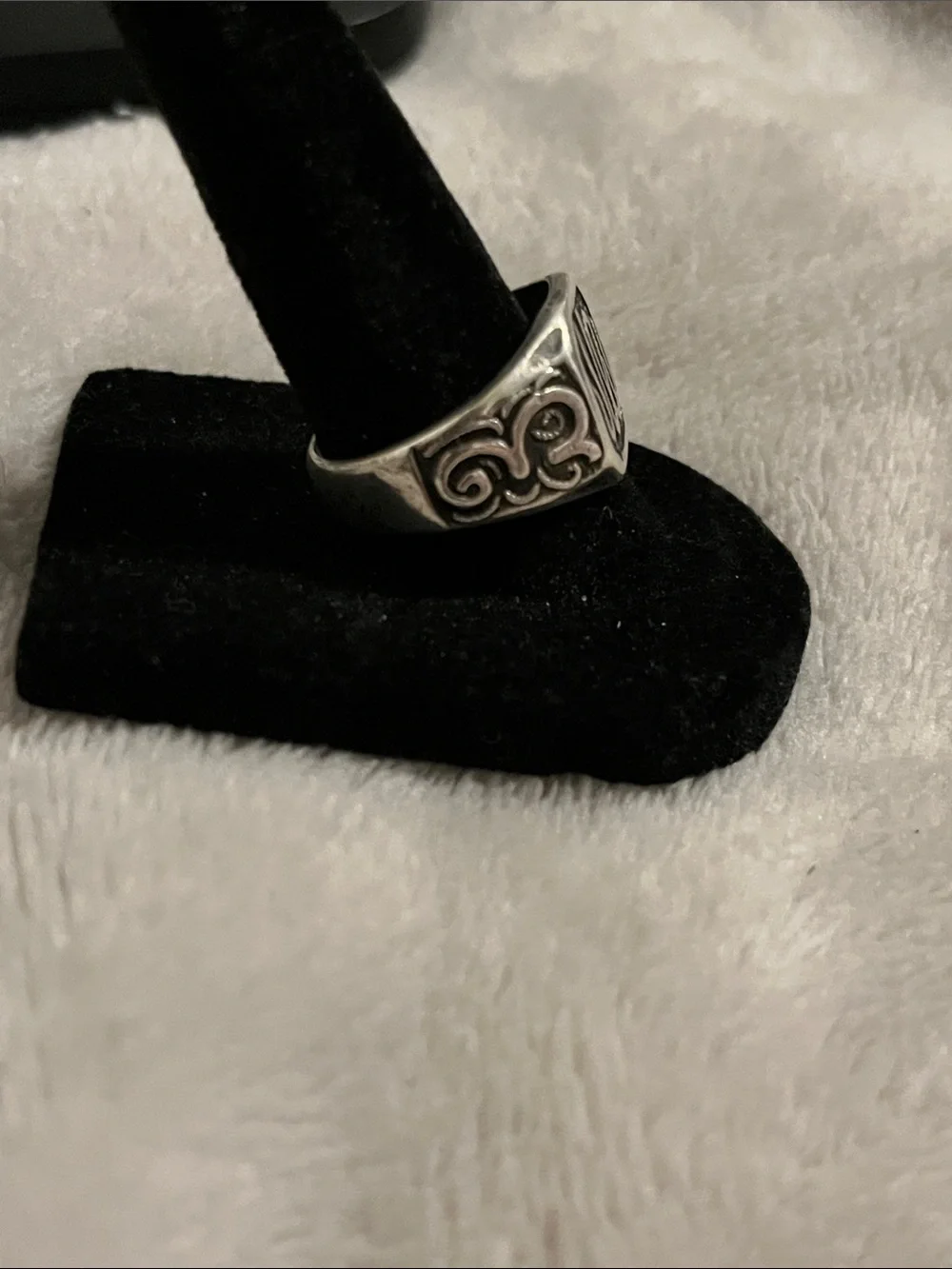 Vintage Sterling Silver Monogram Signet Ring